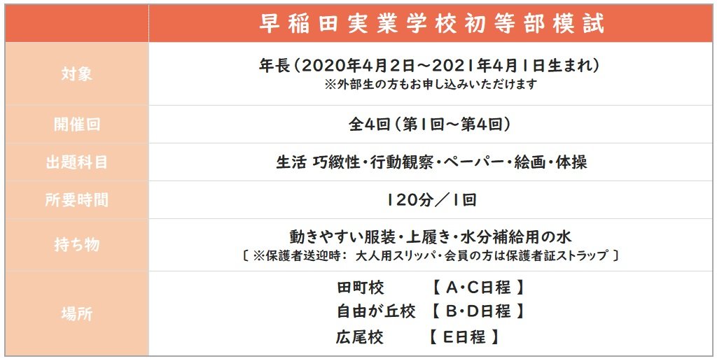 年長】2026年度 早稲田実業学校初等部模試 | 小学校受験専門の塾