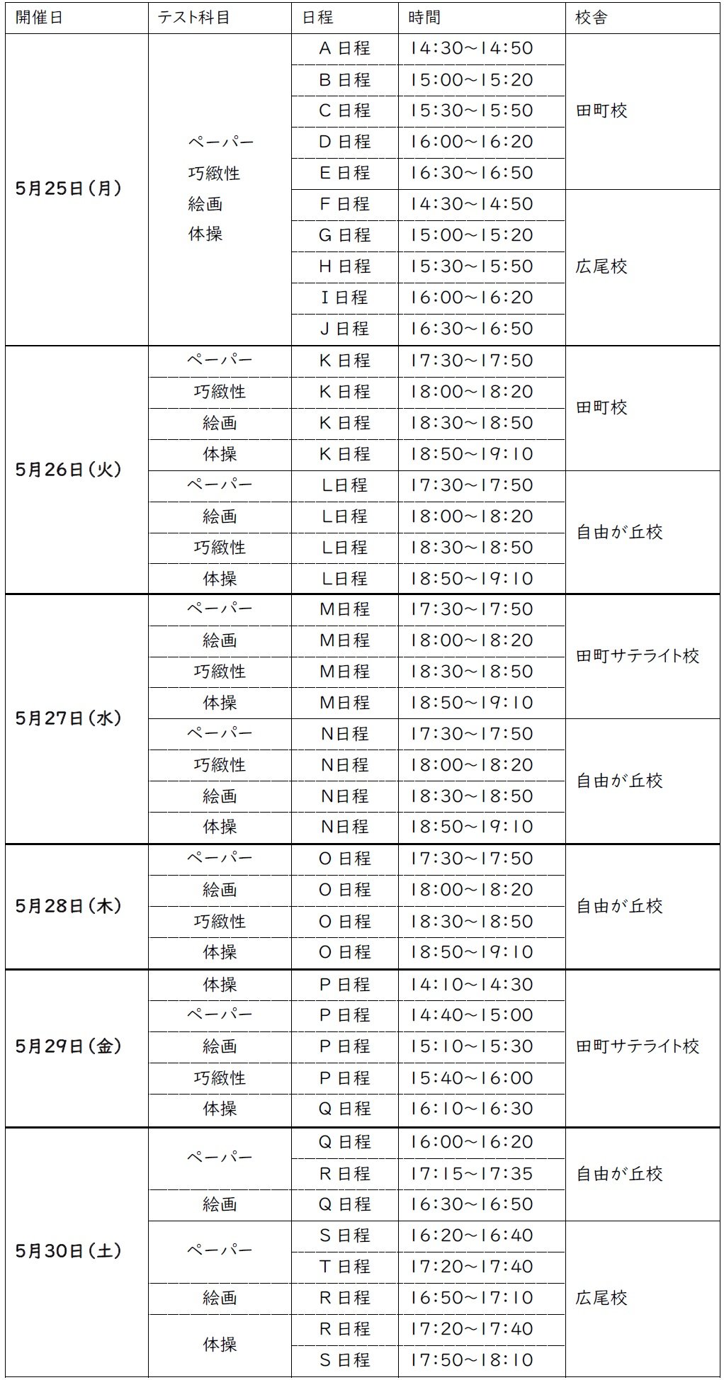 年中】受講判定テスト | 小学校受験専門の塾 スイング幼児教室